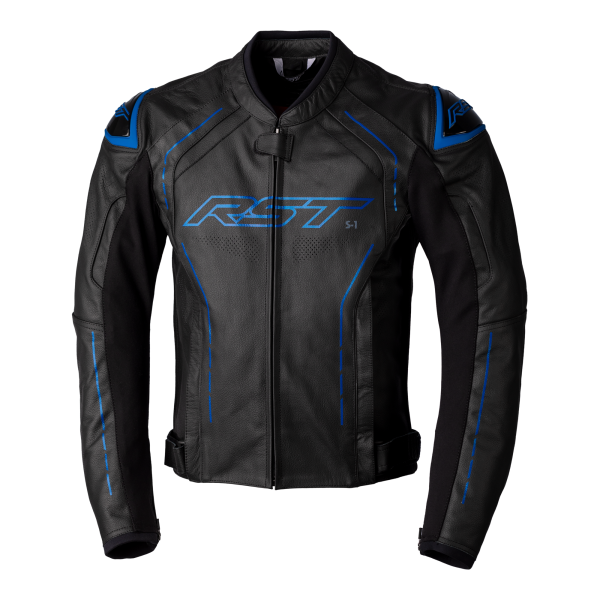 RST RST S1 CE Mens Leather Jacket Black/Blue